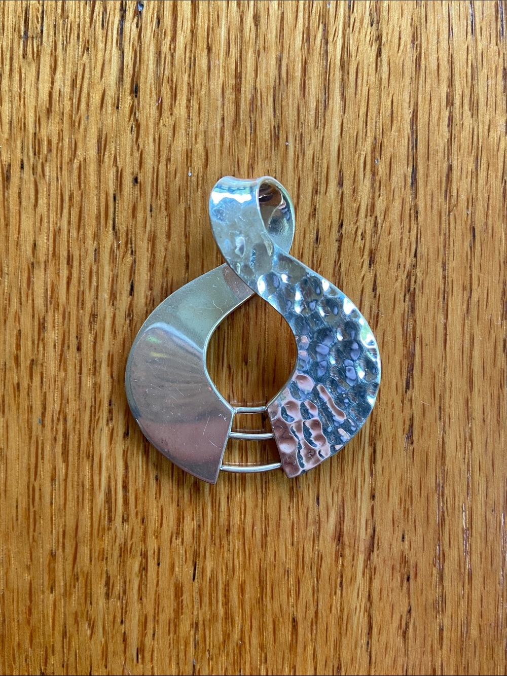 Sterling Silver  Hammered Loop Pendant - Elegant Women’s Jewelry